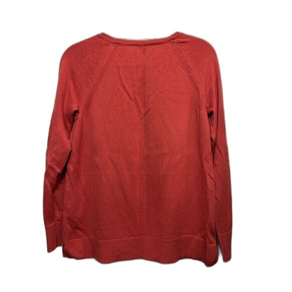 Talbots Women’s Sweater Pink Fuschia V-Neck Size Medium Petite PM Stretch Top - Picture 2 of 16